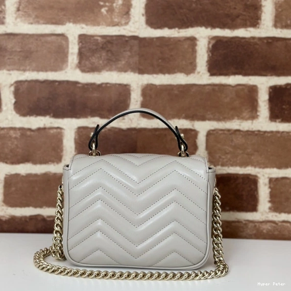 Hyperpeter handle GUCCI GG bag-17*13*6CM mini Marmont top 0815